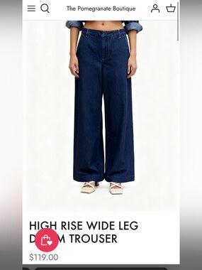 Oat New York High-Rise Wide-Leg Jeans - Dark Indigo
